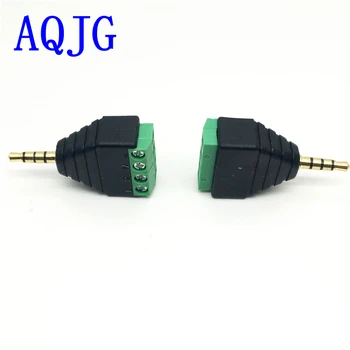 

10pcs3.5mm 3ploe 1/8 Inch Stereo Male Plug to AV Screw Video Balun Terminal Jack 3.5 mm Male 3 pin Terminal Block Plug Connector