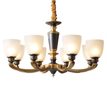 

American Style Luxury Real Brass Chandelier Lighting Dining room lamp Traditional foyer Bedroom Hanging Bedroom Lighting Fixture