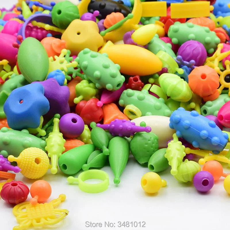 370 pcs/pack Pop perles bricolage artisanat enfants tissage laçage jouets Snap métier à tisser Bracelet pour enfants filles Puzzle ensemble éducatif (lot de 370)