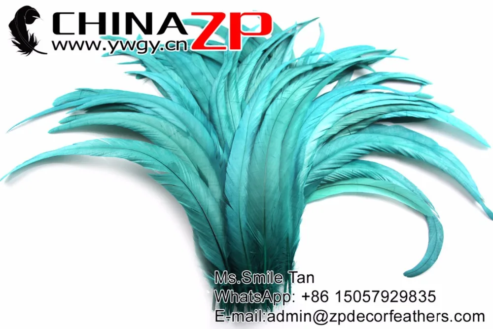 Peaock Green 40-45cm Rooster Tail Feather wholesale (2)