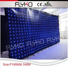 P18 6x3 м лучшая цена гибкий свет RGB светодиодная видео штора ткань