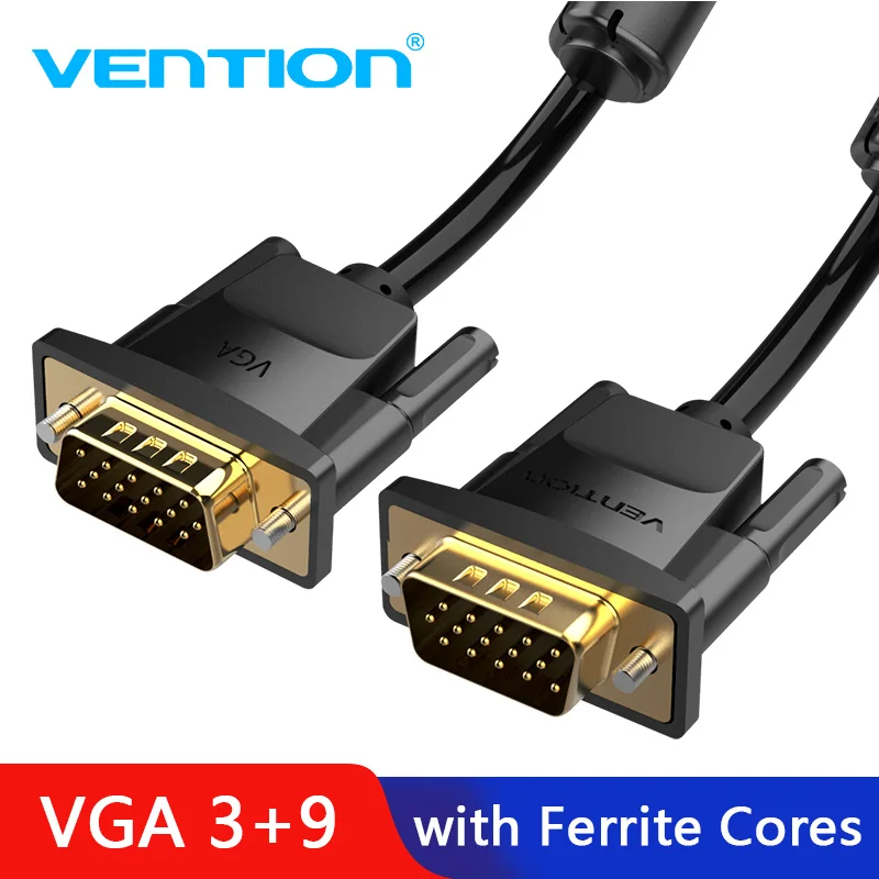 Vention 1080P VGA Cable 3+9 VGA to VGA Cable Gold plated Connector Male