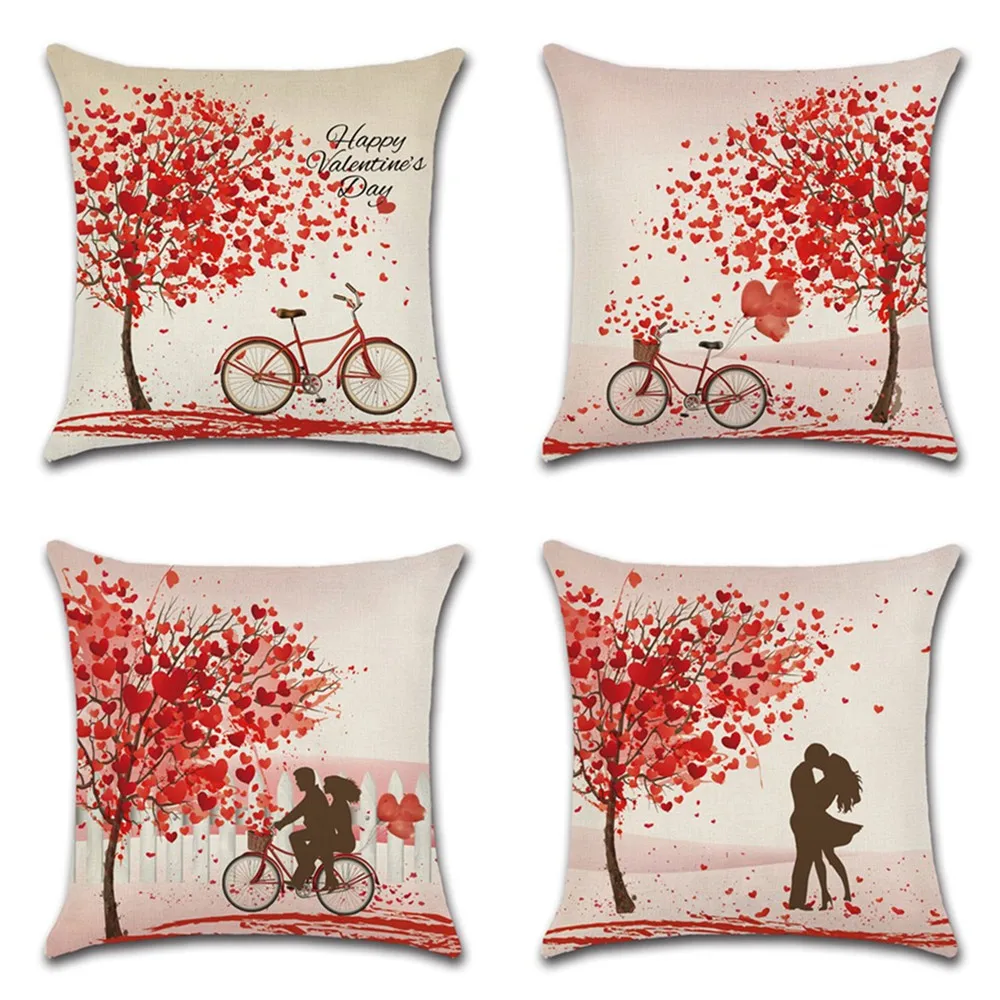 Beautiful lover and tree Valentine's Day cushion cover Party Pillow case sofa Chair Decoration for home kids bedroom friend gift Beautiful lover and tree Valentine's Day cushion cover Party Pillow case sofa Chair Decoration for home kids bedroom friend gift