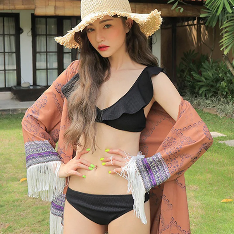 

Sexy flounce split bikini bathing suit hot spring swimsuit