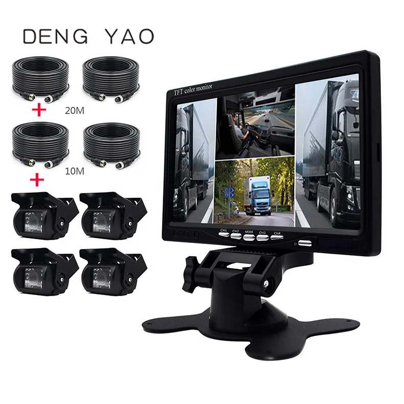 

Deng yao Reversing image display 7 inch four-segment HD large truck car harvester small LCD TV car TV