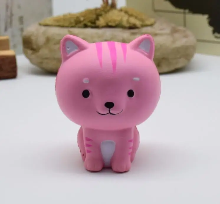 Новые Мягкие игрушки медленно Упругие ПУ декомпрессии моделирование животные милый кот панда олень медленно поднимающийся антистресс релиз игрушки - Цвет: Pink cat