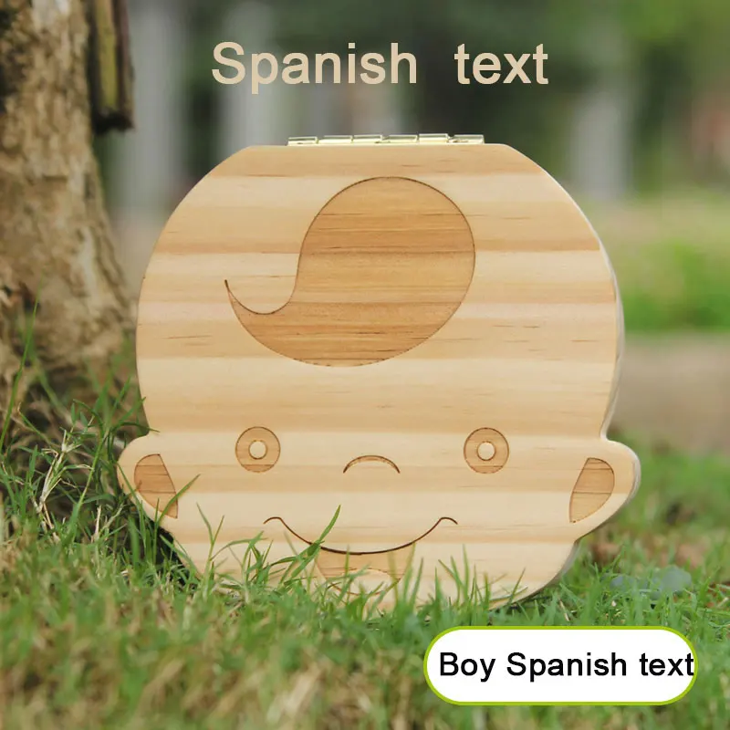 Spanish boy Емкость для хранения вставной челюсти органайзер для хранения детских молочных зубов деревянный ящик для хранения отличные подарки От 3 до 6 лет креативное изображение для мальчиков и девочек - Цвет: Spanish boy