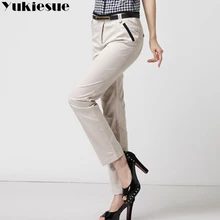 High waist trousers for women pants capri 2018 summer autumn OL office formal cotton pencil pants Women’s suits Plus size xxl