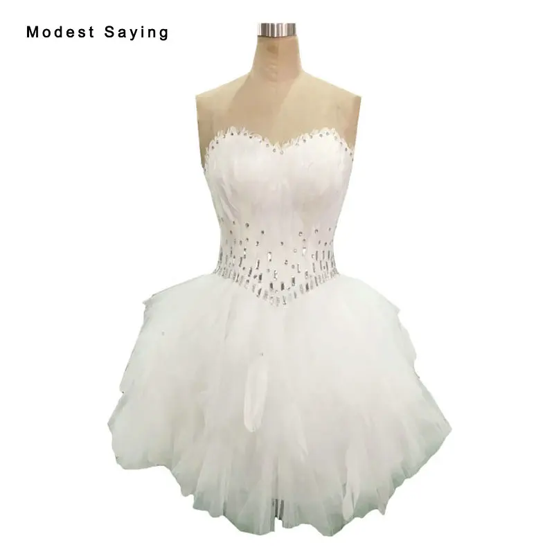 white feather cocktail dress