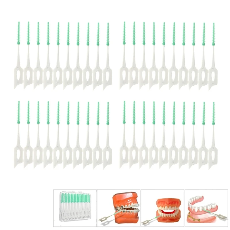 40 шт. мягкая чистка между межзубной нитью щетки для зубов инструмент для ухода за полостью рта