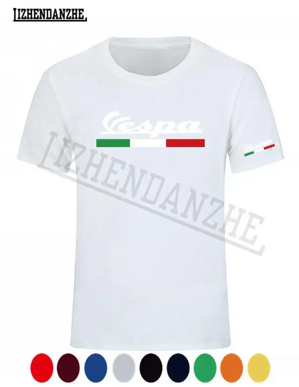 Vespa Service scooter men summer brand T-shirt fashion high quality classic clothing short-sleeved T shirt, motorcycle Tshir - Цвет: Белый