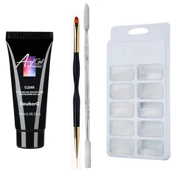 

100PCS False Nails Double-end Nail Brush Pusher Dead Skin Set Poly Gel DIY 3Colors Can Choose Female Nail equipment