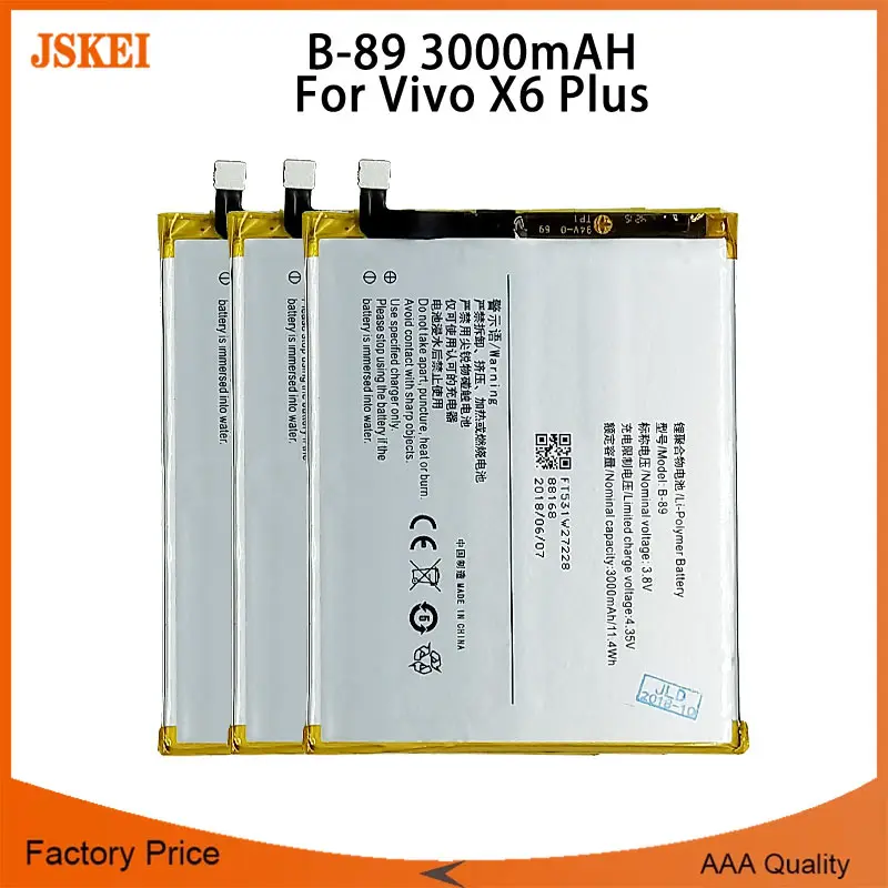 

Mobile Phone Battery for Vivo X6 Plus Phone 3000mAh B-89 Battery