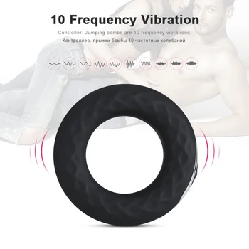 Vibrating Ring Sex Toys for man 10 speed vibration Penis Trainer Enhancer Ring Delay Ejaculation Cockring Adult sex toys for Men 3