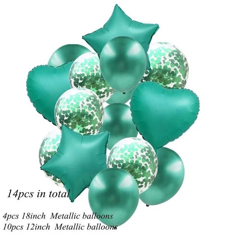 1 упаковка 12 дюймов металлические цвета латексные воздушные шары с конфетти надувной шар для дня рождения свадьбы - Цвет: 14p green confetti