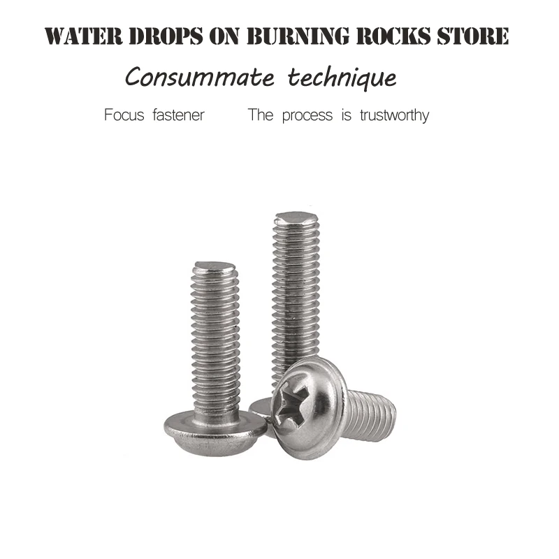 304 Stainless Steel Round Pan Phillips Cross Head Screws Bolt With