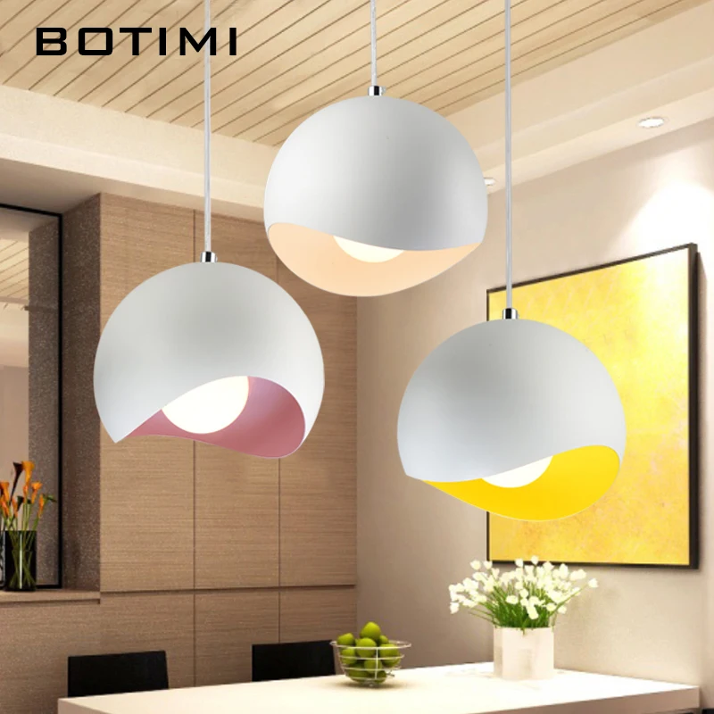  BOTIMI White Pendant Lights For Dining With Colorful Lampshades Hanging Light Indoor Bar Hang Lamp  - 32796373977