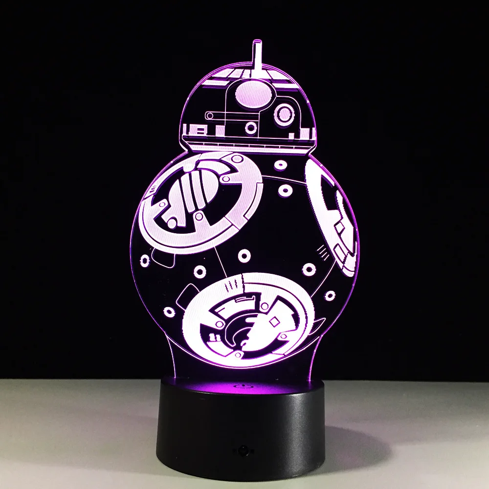 Bb-8 3d красочная лампа дистанционного касания Новинка Led Usb настольные лампы Дети светодиодный ночник Lamparas De Mesa настольная лампа