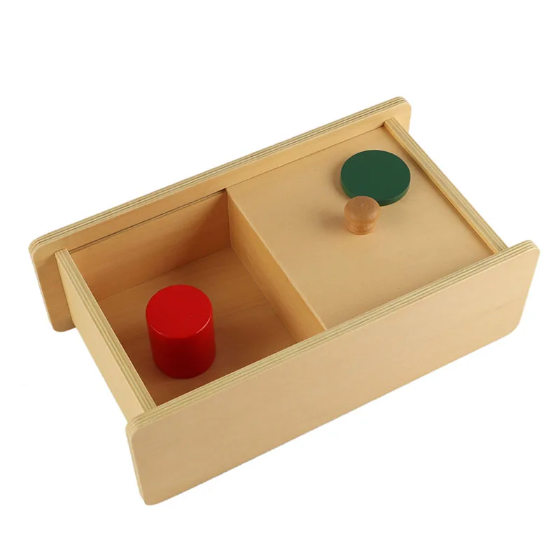  Wooden Sensory Toys Box with Sliding Lid Attention Practice Game Baby Boy 0-3 Years Home Educationa