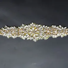 12 шт./лот дизайн со стразами на заказ свадебный пояс из кусочков золотого цвета, свадебные патчи, свадебная аппликация, аппликация с бисером и стразами