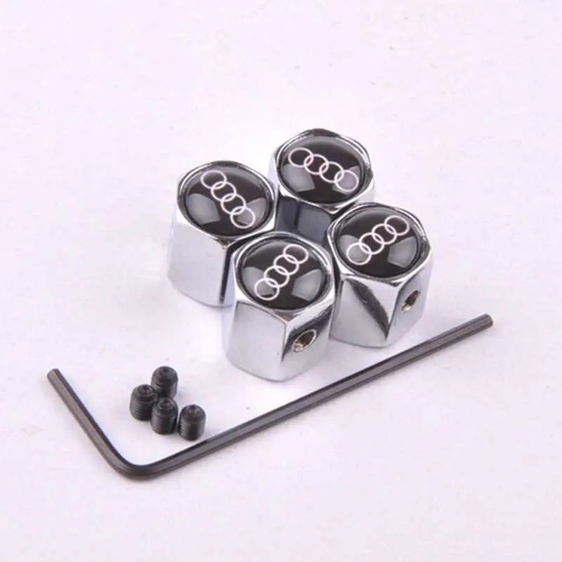 

G1 Audi S line Tyre Caps Dust Anti Theft Locking Set Of 4 Valve Cap