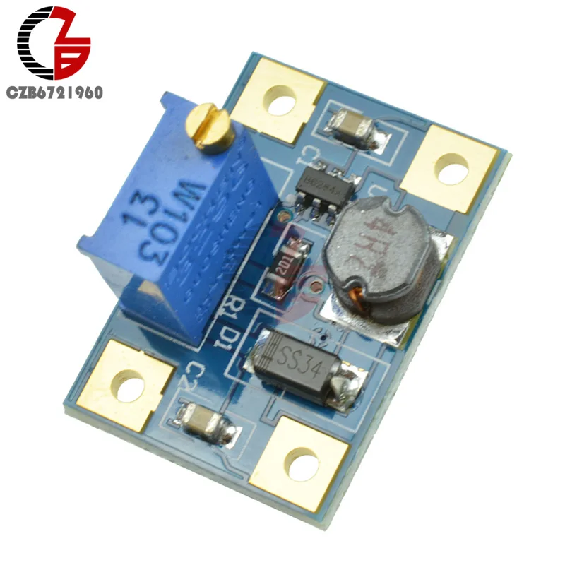 

5PCS DC-DC 2-24V to 2-28V 2A SX1308 Adjustable Step-up Power Module Step Up Boost Converter Board