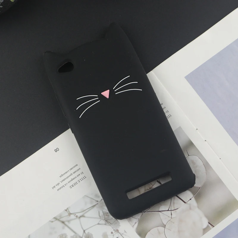 Милый 3D мультяшный силиконовый чехол для Xiaomi Redmi 4A чехол s Япония блестящая борода кошка кошечка с милыми ушками чехол для телефона