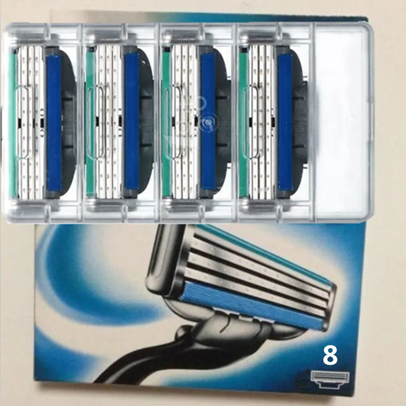 Turbo sharkeen Face care shaving razor blade for men mache 3 blade shaving 8pcs/lot