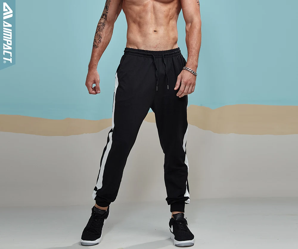 Aimpact 2018 New Sweat Pants Men Contrast Patchwork Cotton Sweatpants Man Casual Joggers Fitted Active Track Pants Male AM5009 (17)