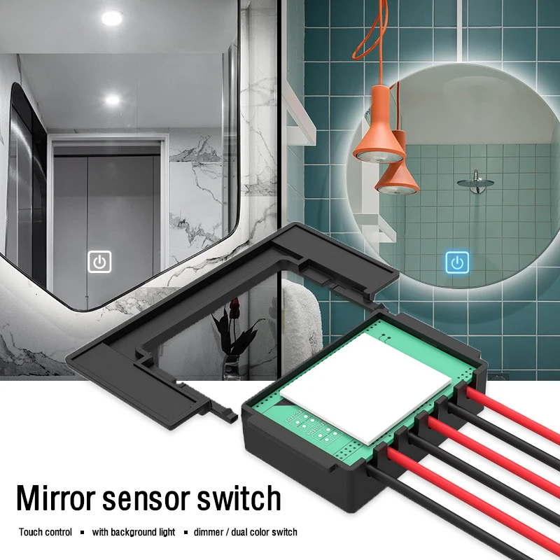 Сенсорный переключатель управления для умный зеркальный светильник, DIY Санузел зеркальная лампа, DC12V 36 Вт нагрузка, переключатель режима, диммер, режим CCT