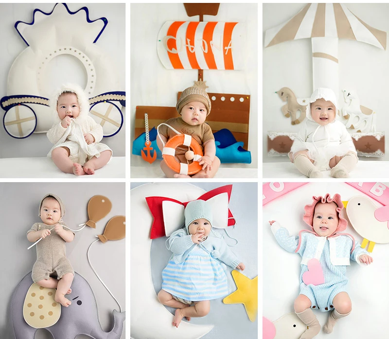 

Newborn Baby Photography Background Boys Girls World Cup Full Moon 100 days Costume Set Accessories Studio Shoot Photo Props