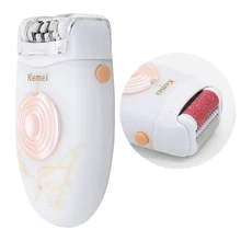 Kemei KM-3076, 2 в 1, эпилятор, Женский Триммер, для женщин, Электрический эпилятор, белая Женская бритва для бикини, для удаления волос, многофункциональная
