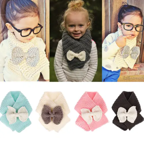 

2018 Toddler Kids Warm Winter Scarf Baby Toddler Girls Boys Knit Knitted Scarves