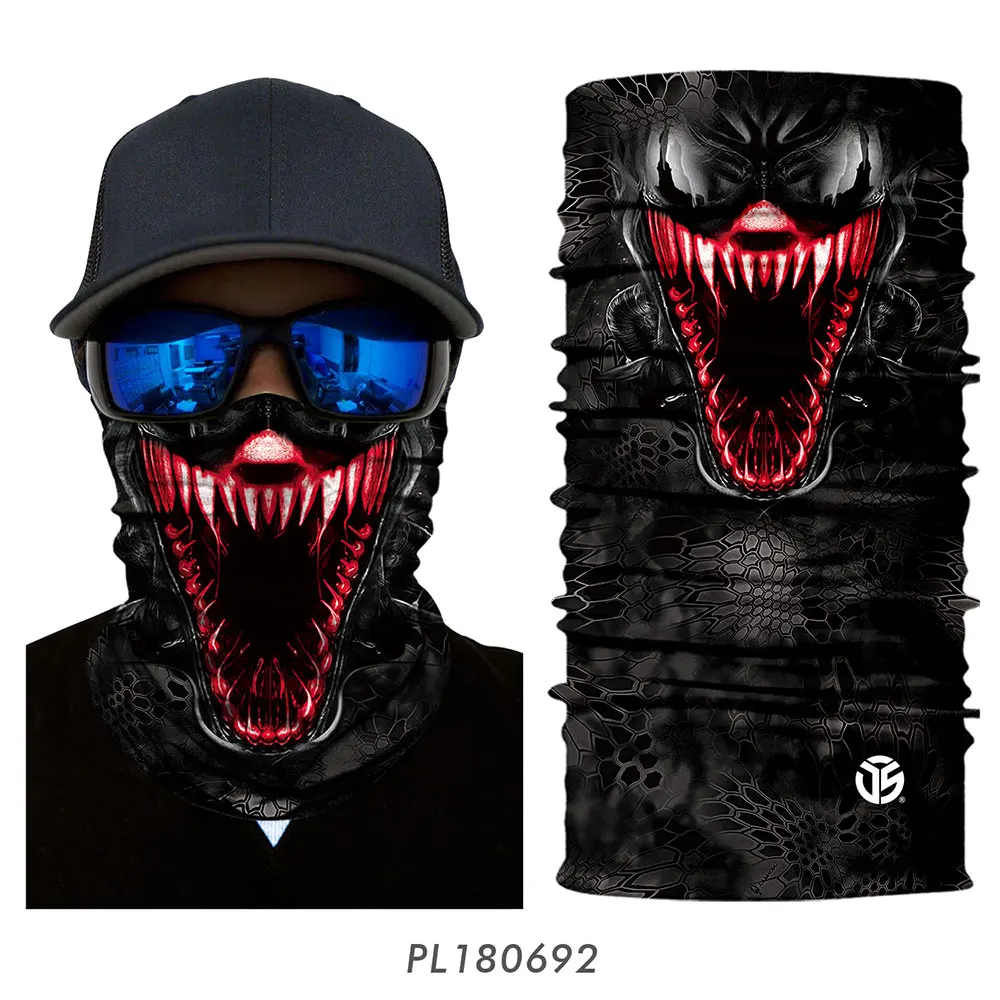3D Балаклава волшебная маска для лица мотоциклетная Призрак Череп Тактический лыжный мотоциклетный шарф бандана моторный шлем Защита от солнца - Цвет: PL180692