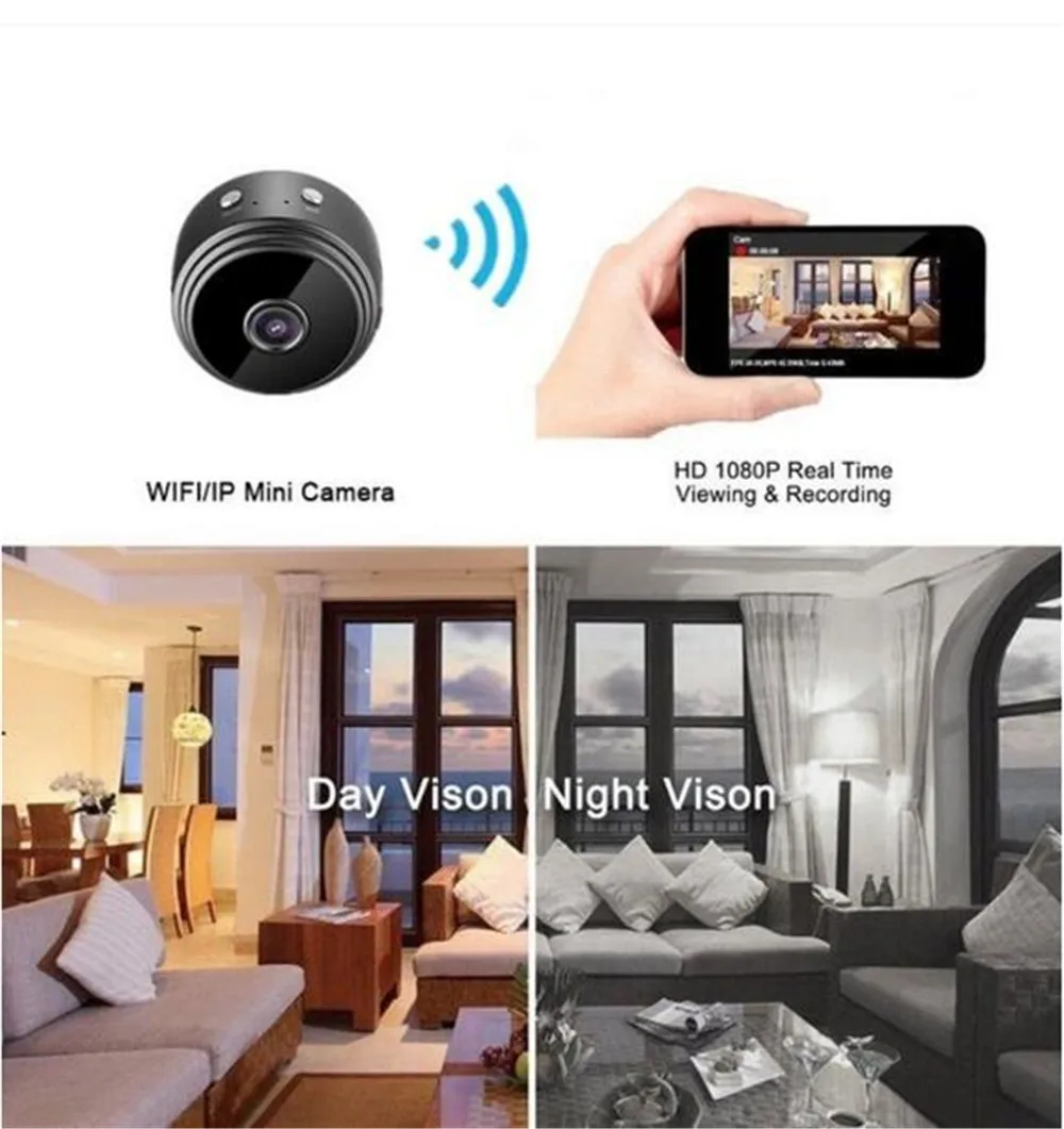 1080P Мини камера A9 круглый WiFi full HD ночное видение видео рекордер беспроводной IP