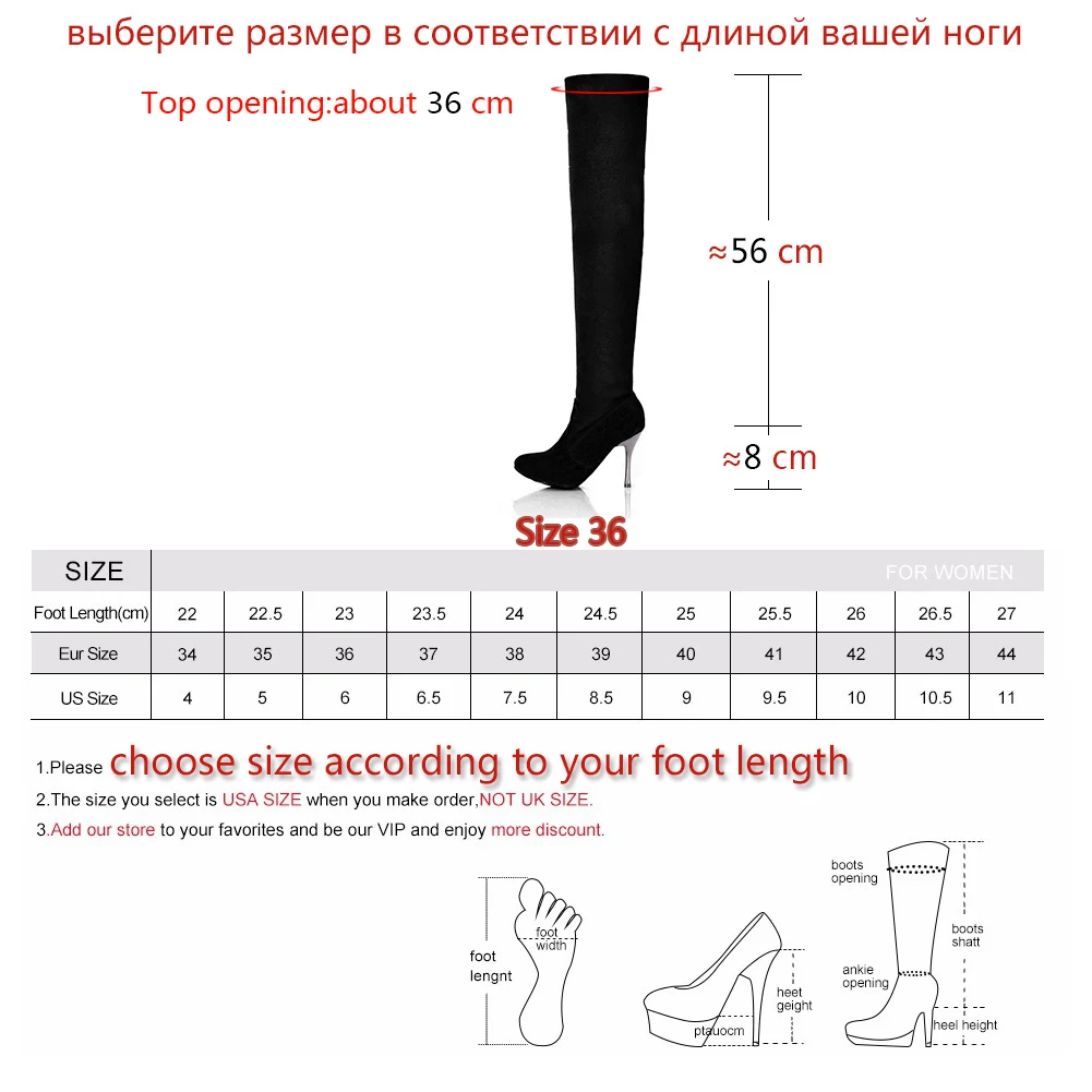 BONJOMARISA/Новые Сапоги выше колена женские сапоги до бедра, большие размеры 34-43 женские пикантные модельные туфли на высоком тонком каблуке