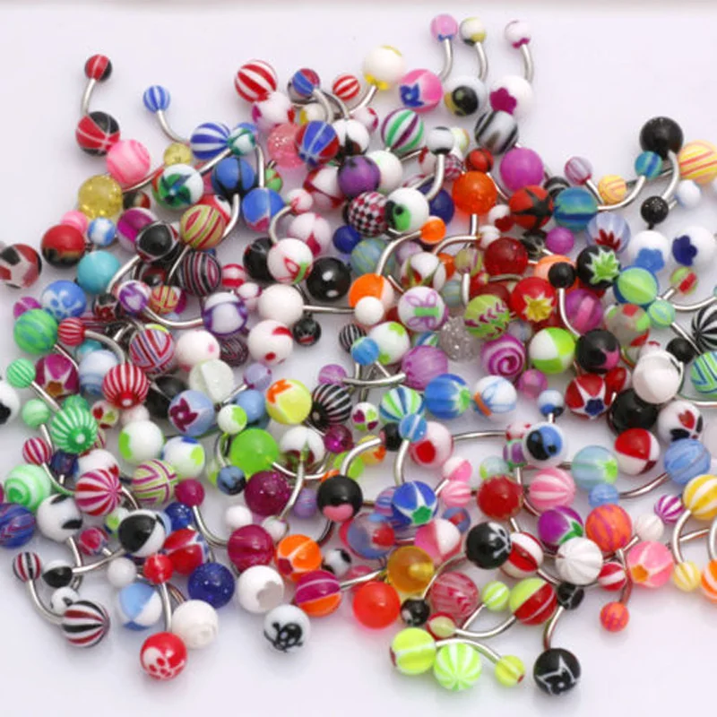10pcs Hot Acrylic Belly Button Rings Piercing Nombril
