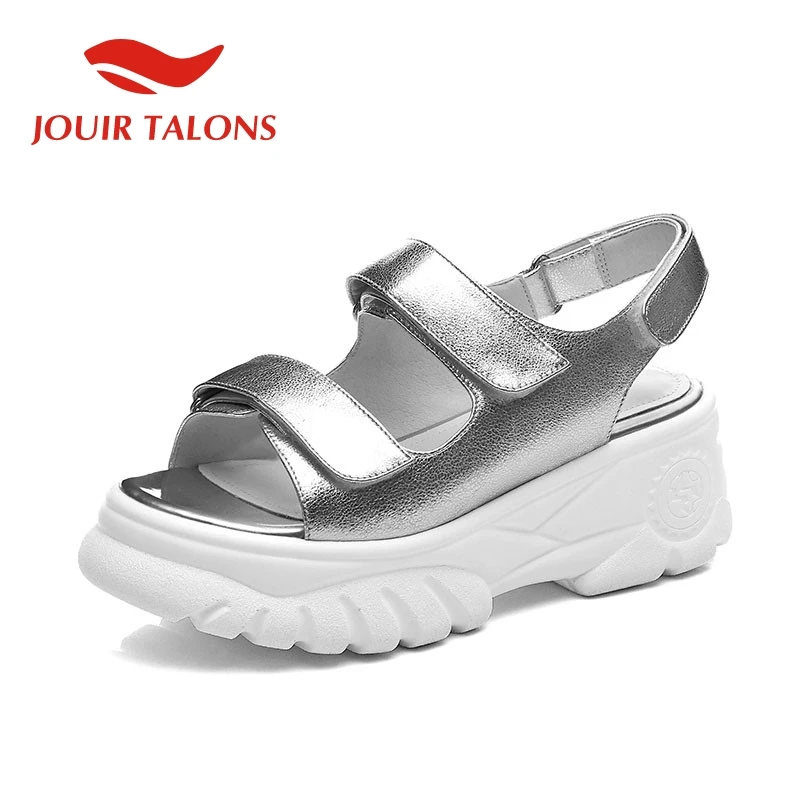

JOUIR TALONS Brand Big Size 34-42 women's Genuine Leather Ladies Flat Platform Shoes Woman Casual Party Ol Summer Sandals