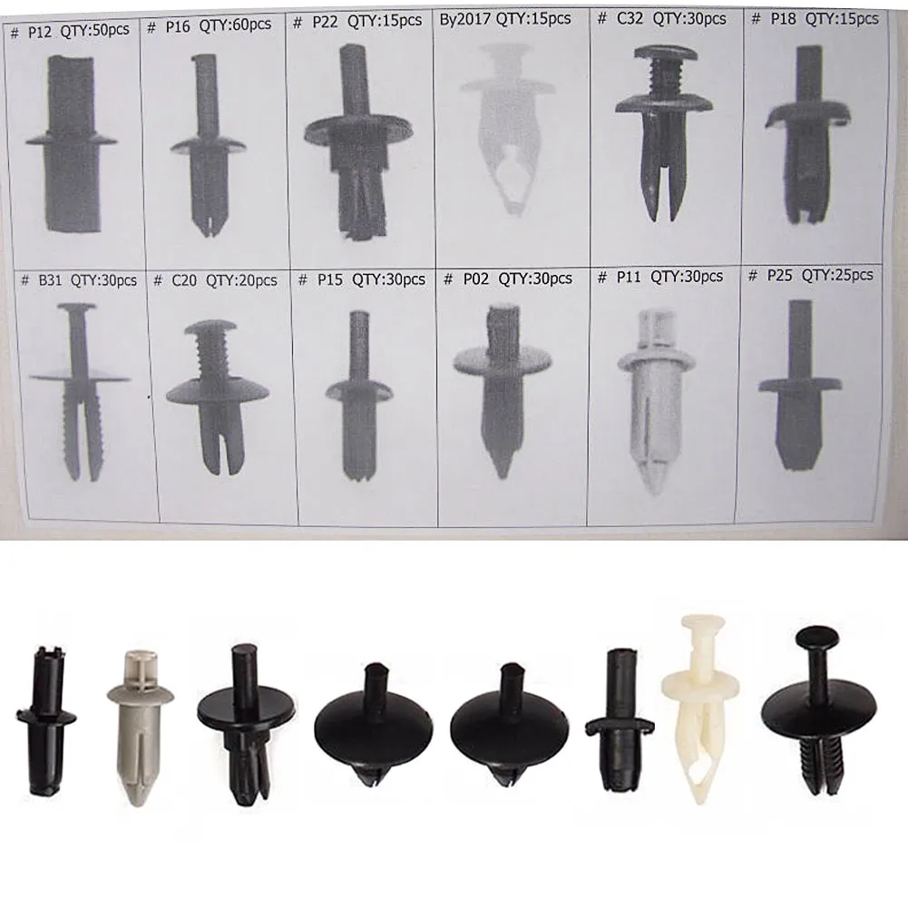 Аксессуары для электроинструмента 350 шт./компл. смешанный автомобильный Корпус крыло пуш-типа нейлоновая заклепка крепеж отделка клип с