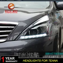 Авто Clud стиль светодиодный налобный фонарь для Nissan Teana 2008-2012 светодиодный фары сигнальный светодиодный drl hid Биксеноновые линзы ближнего света