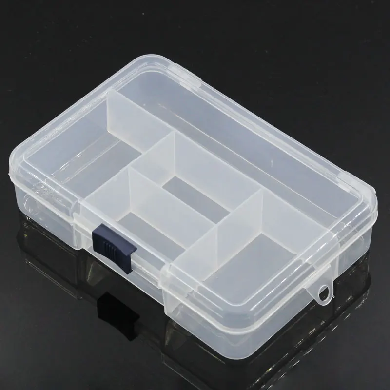 5Pcs Wholesale Plastic Clear Rectangle Storage Boxes Powder Display