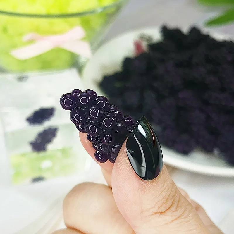 10 шт. Мини имитация мягкий Фрукты Виноград DIY аксессуары слизи наполнитель поставки для ясно пушистый слизи подарок игрушка для детей - Цвет: Purple-10PC