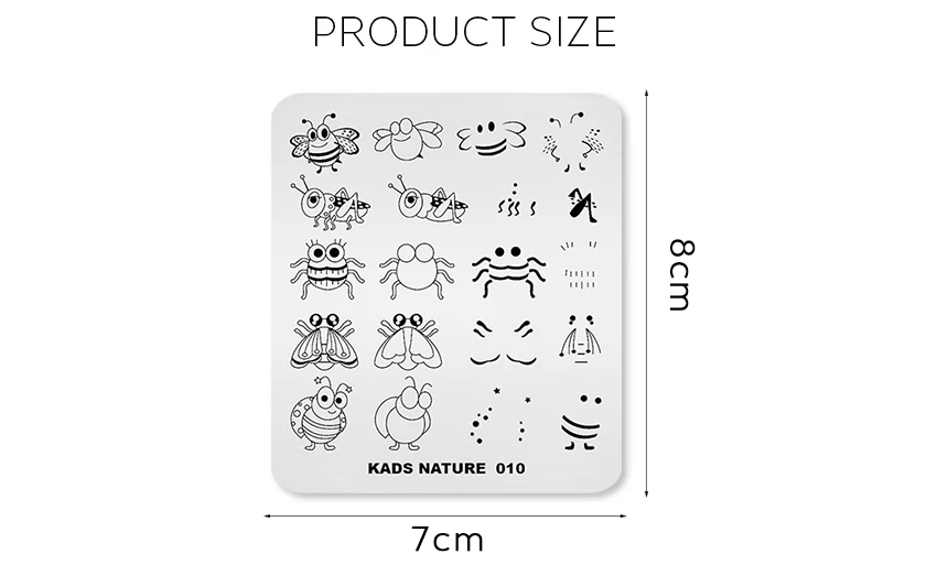 KADS природа-010 штамповки для ногтей пластины пчела паук, насекомое Дизайн ногтей слоистый штамп шаблон и форма для ногтей DIY инструменты для маникюра