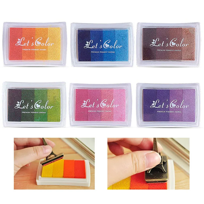 

Child Craft Oil Gradient Color Based Diy Ink Pad Rubber Stamps Paper Scrapbooking 24 Colors Inkpad Finger Paint Card Making