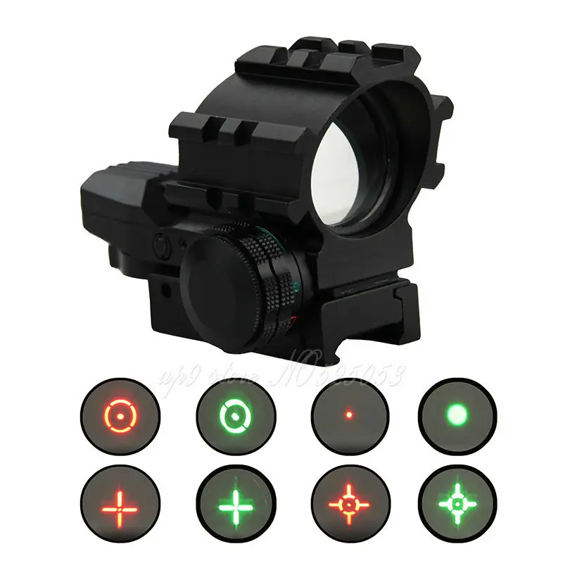 

Tactical Hunting Holographic Multi 4 Reticles Pattern Illumination Tactical Red & Green Dot Reflex Sight Scope