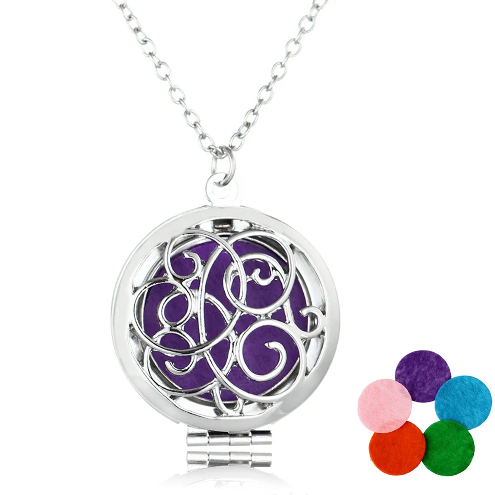 Aromatherapy lockets Essential oil Diffuser Necklace pendant hollow out