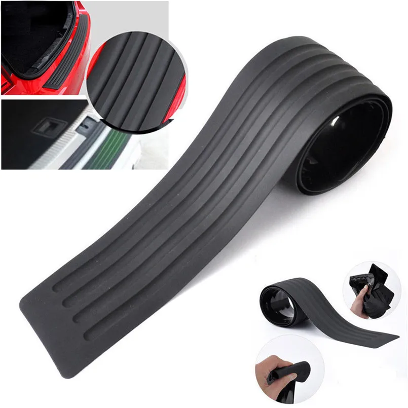 

Universal Black Protective Pad Car Rear Bumper Sill/Protector Plate Rubber Cover Guard Trim Pad High Quality Dropshipping #0913