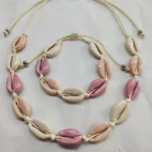 Ожерелье-чокер с воротником в виде ракушки, 1 комплект, женские естественные ракушки, богемные ювелирные изделия, колье, простой браслет для женщин, девочек 8095