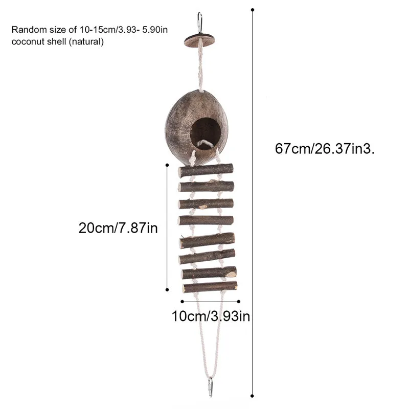 Попугай, птичье гнездо, игрушки для домашних животных, лестница для хомяк; попугай, жевательный с кокосом, в виде ракушек, лестница, Прямая поставка