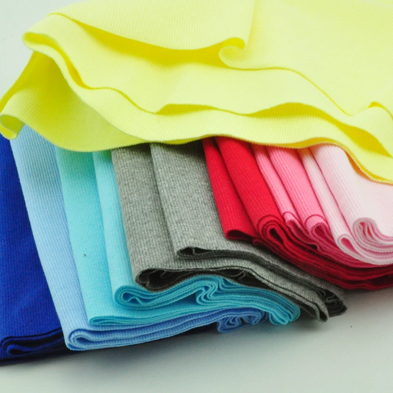 

More colors 1pc 2x2 Spandex and cotton elastic rib cuff for clothing accessories DIY cotton knitted material